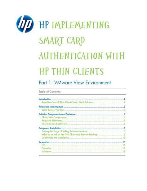 hp thin client smart card reader|Implementing ActivIdentity Smart Cards for Use with HP .